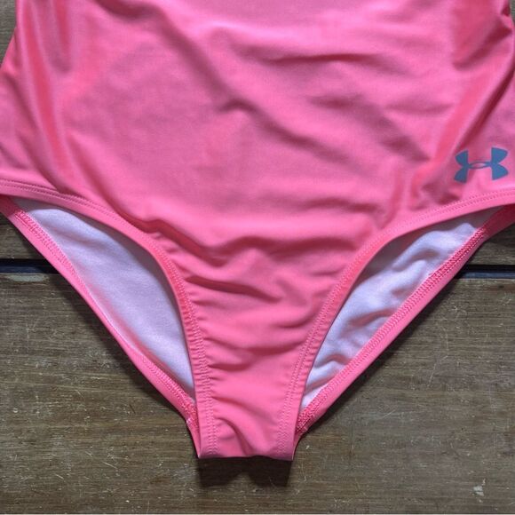 Girls Under Armour Hot Pink One Piece Swimsuit Size 12 - Picture 3 of 8